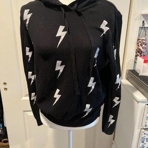 AQUA Lightning Bolt Hoodie Sweater Black White